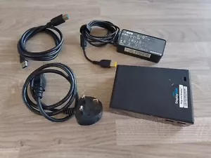 LENOVO UNIVERSAL USB 3 DOCK VIDEO SOUND DOCKING STATION POWER SUPPLY UK CABLES - Picture 1 of 24