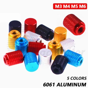 Aluminum M3 M4 M5 M6 Knurled Thumb Nuts Heightened Hand Grip Knob Blind Hole Nut - Picture 1 of 6