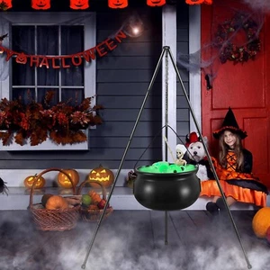 Halloween Decorations Outdoor Witches Cauldron on Tripod with String Lights Eye - Picture 1 of 6