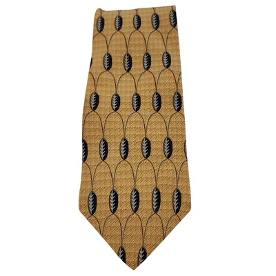 Corbata Bill Blass Etiqueta Negra Para Hombres 56x4 Dorada Seda Trigo Foulard Patrón Informal Foto 1 de 4
