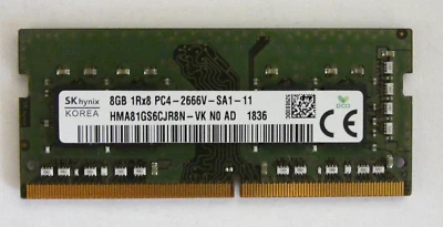 8GB SK Hynix DDR4-Laptop-Ram /HMA81GS6CJR8N-VK N0 AD / 8GB 1Rx8 PC4-2666V-SA1-11 - Bild 1 von 3