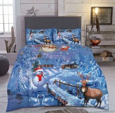 #BEDDING NORTHERN LUXE Christmas Xmas Duvet Cover Festive Season UK Bedding Set Pillow Case All Sizes