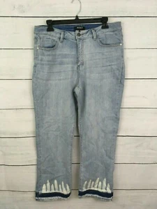 DKNY Capri Größe 30 30x25 Jeans mit verziertem Bündchen helle Waschung neu ohne Etikett - Bild 1 von 6