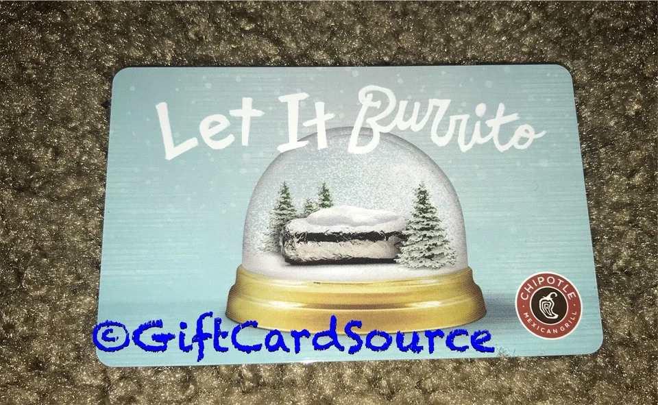 2015 CHIPOTLE GIFT CARD SNOW GLOBE LET IT BURRITO SNOW DOME COLLECTIBLE NEW - Image 1 of 1