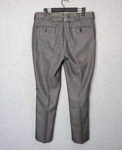 John Varvatos Dress Pants Gray Wool Silk Blend Trouser Size 32X29 Tapered Leg