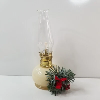 Vintage 8” lamplight farms oil lamp Christmas Lantern Made in Italy Bottle Oil  - Image 1 of 4