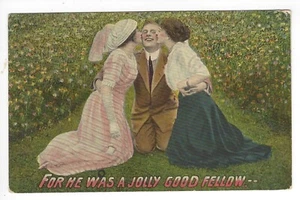 Postcard Divided 1910 USA Theochrom Series 1230-19 1 Cent Stamp - For He Was A - Picture 1 of 2