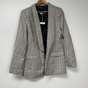 Attitude Unknown Damen M Schalkragen Relaxed Fit Blazer Fischgrät Neu Neu mit Etikett - Bild 1 von 5