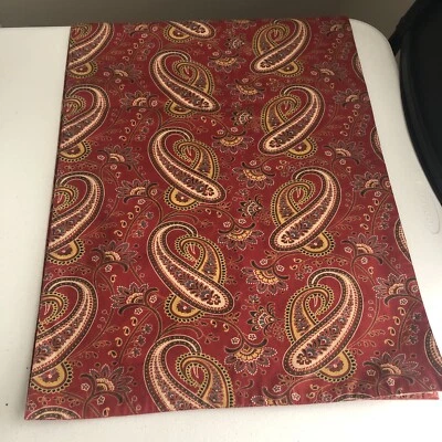 Pottery Barn Paisley Table Runner 18”x 68” Red Festive Floral Yellow Cotton - Image 1 of 4