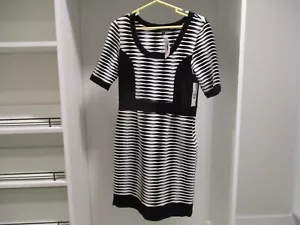 KAREN KANE SCHWARZ & WEISS INFARED ILLUSION KLEID GRÖSSE LARGE STRETCH - Bild 1 von 3