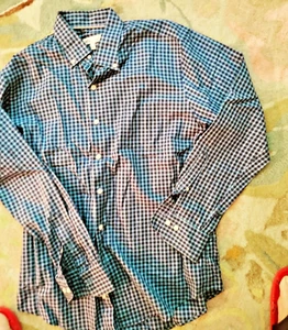 Peter Millar mens button down shirt Large pre owned blue check - Bild 1 von 3