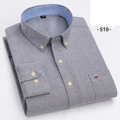 Mens Oxford Shirts Formal Business Long Sleeves Cotton Casual Dress Shirts Tops - Image 1 of 4
