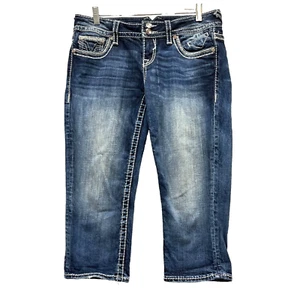 Vigoss The Chelsea Capri Jeans Women's Size 7 / 8 - Medium Wash Mid Rise - Picture 1 of 13
