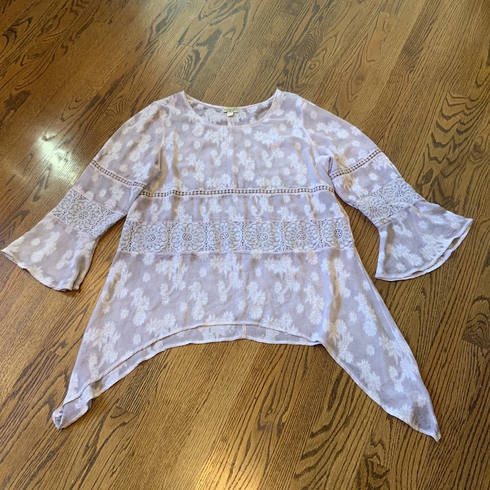 Top One World XL túnica manga campana ojales transparentes hadas Lagenlook bruja caprichosa Foto 1 de 4