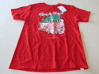 Simply Southern Girls Youth Merry & Bright 100% Cotton Red Medium Nwt - Image 1 of 4