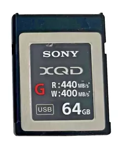 SONY XQD G Series 64GB XQD Memory Card Good Condition R/W440-400 - Picture 1 of 2