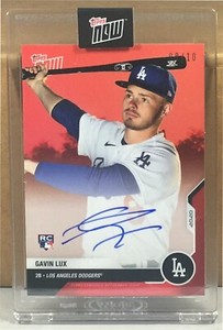 2020 TOPPS NOW ROAD TO OPENING DAY #OD-413D GAVIN LUX DODGERS RC RED AUTO 8/10