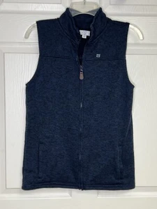 Crown & Ivy Kids Sweater Vest Size Large L Blue Soft Full Zip Sleeveless Jacket - Picture 1 of 8