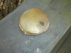 EVANS RETRO GOLDEN MESH-BOTTOM LOOSE POWDER COMPACT COLLECTIBLE - Picture 1 of 5