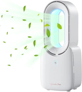 Desk Fan,Portable Bladeless Fan 11.8 Inch Small Personal Cooling Fan with 5 Colo - Picture 1 of 9