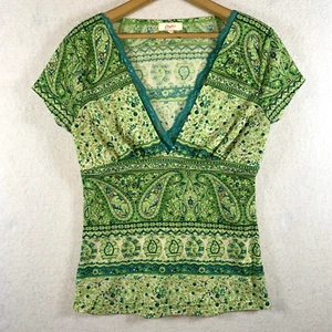 Vintage Y2K Candies Womens Paisley Mesh Babydoll Top Sz Lace Trim Boho Festival - Picture 1 of 16