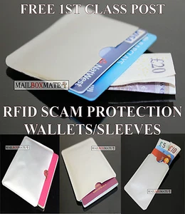 RFID Sleeve Contactless Protection Wallet Credit Card & Passport Holder, Lot - Picture 1 of 15