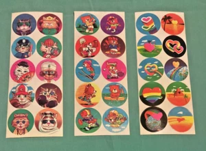 VTG New 1980s Pineapple Industries RARE Stickers 3 FULL SHEETS CATS BEARS HEARTS - Picture 1 of 5