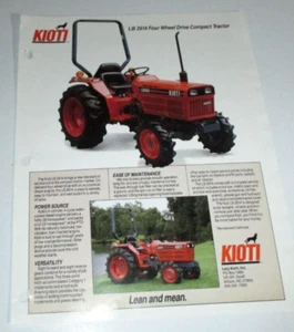 Kioti LB 2614 4WD Tractor Sales Brochure / Spec Sheet Literature - Picture 1 of 2