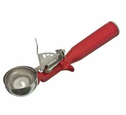 Vollrath 47145 Stainless Steel Disher With Red Handle Size 24 1-1/3-ounce