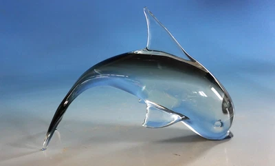 Vintage Murano Franco Bottaro Design Glas Figur Delphin Skulptur (F025-1862) - Bild 1 von 4