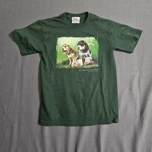 Vintage Marathon Kinder T-Shirt 10-12 Enten Unlimited Beagle Welpe grün - Bild 1 von 6