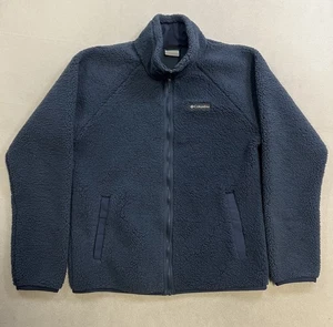 Chaqueta polar Columbia Deep Pile para hombre talla mediana azul cremallera completa manga larga - Imagen 1 de 7