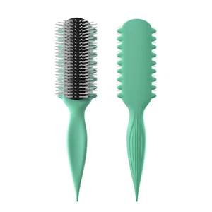 AM8:00 Curl Defining Brush,9Rows Premium Styling Hairbrush for Curly Green - Picture 1 of 7