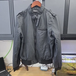 Giacca a vento vintage solo membri uomo M manica lunga nera tasche full zip - Foto 1 di 11