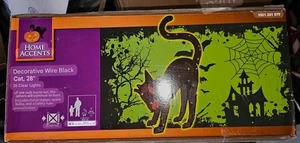 Oropel Iluminado Halloween Gato Negro 28" Funciona Interior Exterior Hogar Acento - Imagen 1 de 1