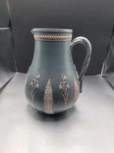 Antique 6" Jasperware Pitcher Acanthus & Lily of the Valley Pattern - Picture 1 of 7