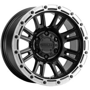Raceline 956BS Compass 18x9 8x6.5" -12mm Black/Silver Wheel Rim 18" Inch - Picture 1 of 7