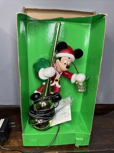 Vintage 1994 Mr Christmas Mickey Mouse beleuchtete animierte Baumspitze Topper in Box - Bild 1 von 16