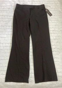 NWT Sz 10 Victor Alfaro Brown 96% Wool Dress Pants Slacks Wide Leg Professional - Picture 1 of 11
