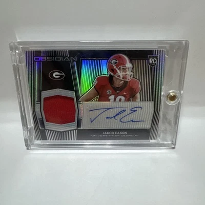 2020 Panini Obsidian Draft JACOB EASON  AUTO Autograph Jersey RC Rookie 25/25 - Image 1 of 2