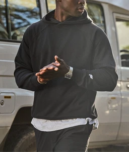 Fabletics The Year Round Terry Hoodie Black Men’s Size Medium Pullover NEW - Picture 1 of 7