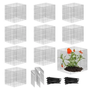 10 Pack Plant Protector from Animals, 12'' x 12'' Square Metal Plant Cages Wi... - Picture 1 of 7