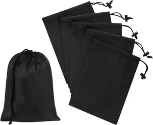 Borsa con coulisse con toggle - Nylon Cinch e Ditty Pouch - Confezione da sei (Nero, 6 X - Foto 1 di 12