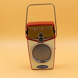 Vecchia radio da spiaggia ragazzo marina stile anni 60 AM FM radio a transistor rossa - Foto 1 di 7