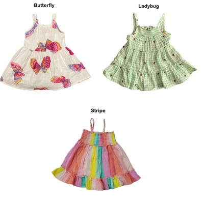 Vestido sin mangas Peek para niñas pequeñas totalmente forrado de lino suave, QGU03316 Foto 1 de 3