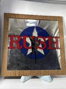 Vintage RUSH the Band Carnival Prize Mirror Vintage Starman 12x12 Frame Rare 80s - Picture 1 of 3
