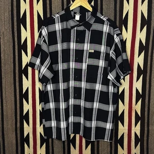 solo seymour Button Down Short Sleeve Black Grey Sz 2XL VTG 90s - Picture 1 of 7