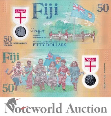 FIJI 50 Dollars 2020 P 121 Commemorative 50 Years of Independence Polymer UNC - Image 1 of 3