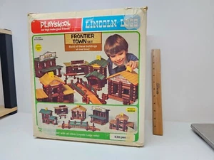 RARE! Frontier Town Playskool Lincoln Logs 1977 w/ BOX COMPLETE!! - Picture 1 of 13