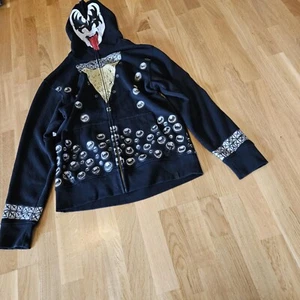 RARE Kiss Army Volcom Full Zip Up Hoodie Sweatshirt Gene Simmons Medium - Picture 1 of 17